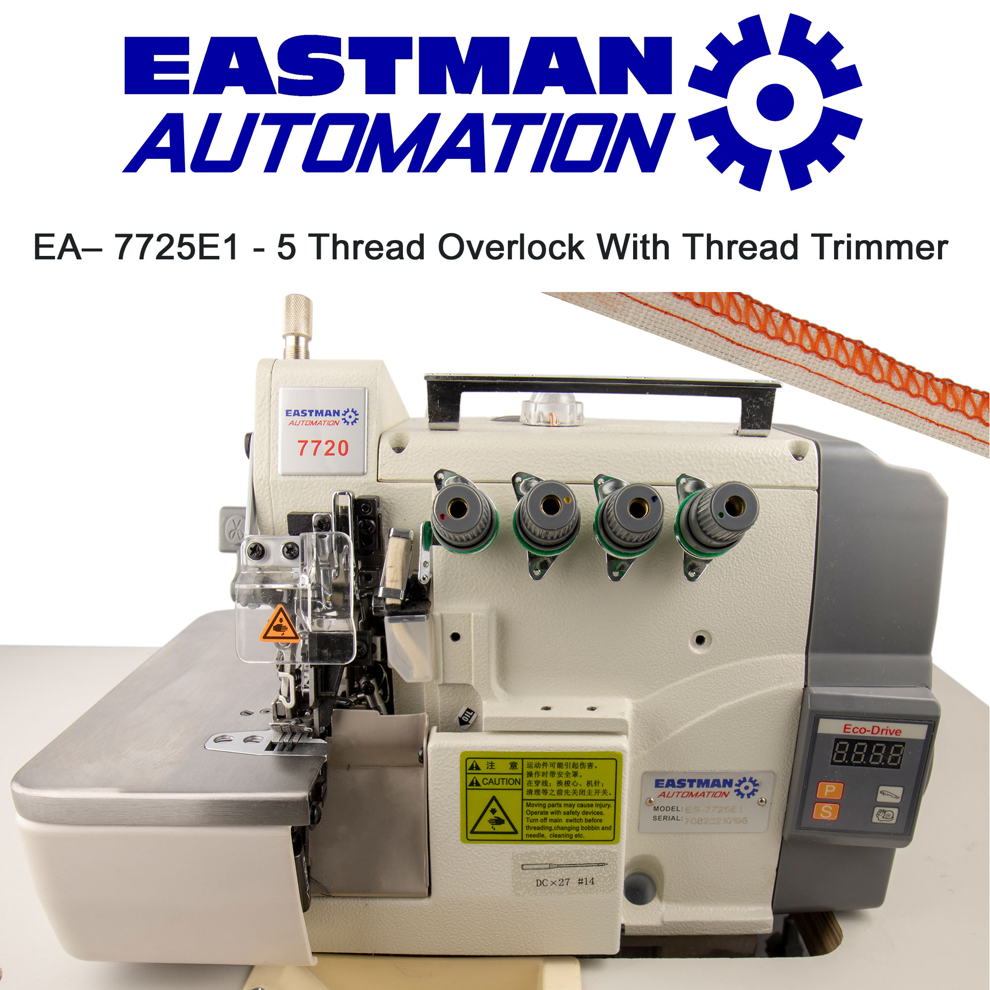 EA– 7725E1 - 5 Thread Overlock With Thread Trimmer